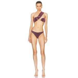 Oseree Lumiere Maxi O Bikini Set in Aubergine Purple
